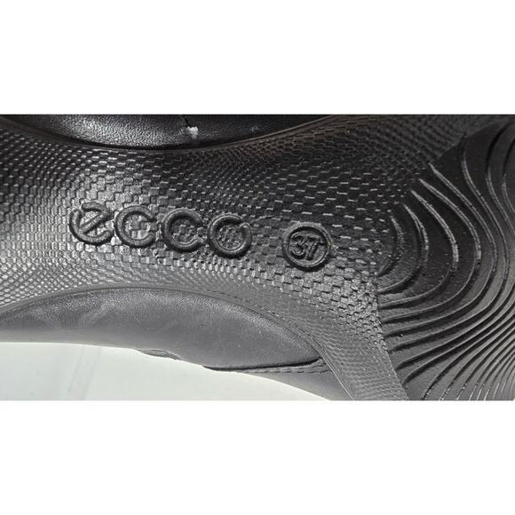 WOMEN'S ECCO LEATHER SIDE ZIP ANKLE BOOTS BOOTIES BLACK HEELS SZ 37-US 6.5 B - Picture 9 of 10